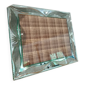 Grand cadre photo miroir ciselé