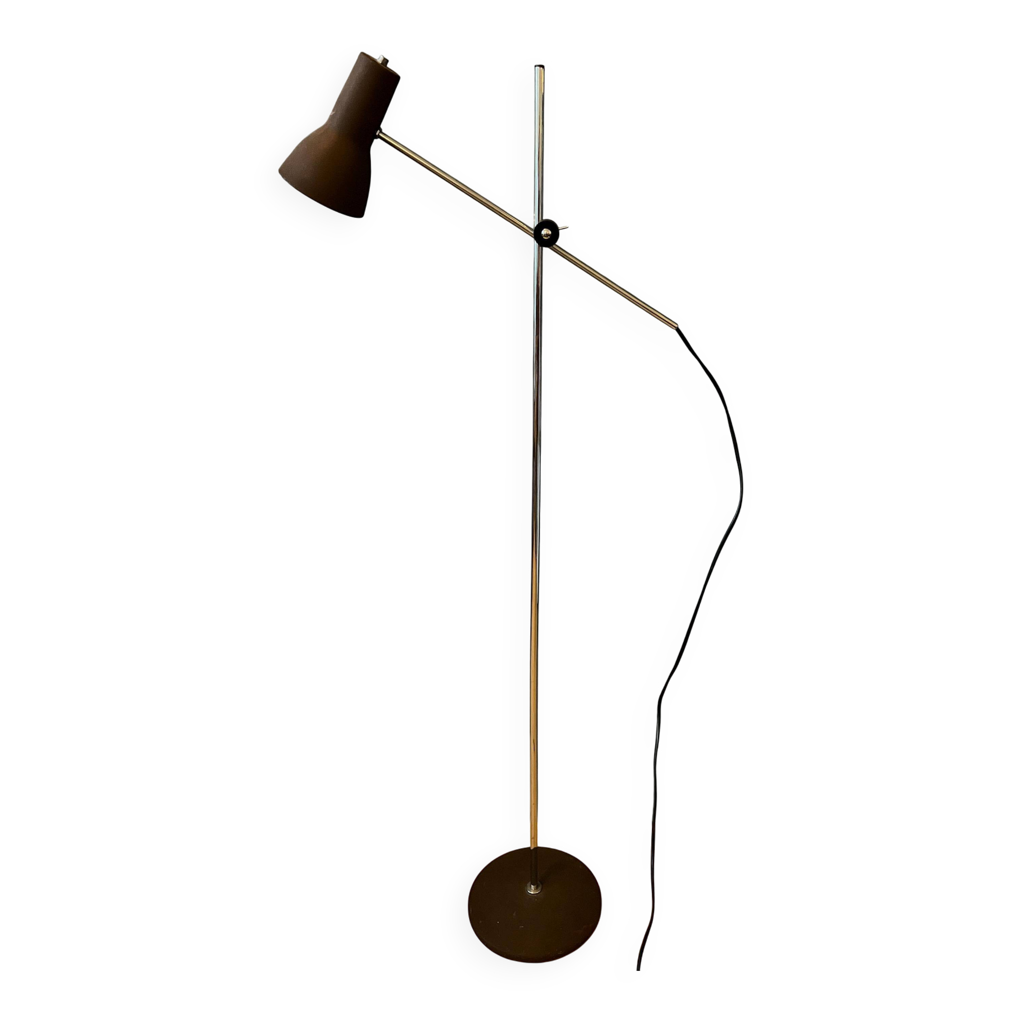 Adjustable Mid Century brown floor lamp