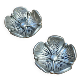 Mini lotus ashtrays in silver-plated metal