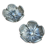 Mini lotus ashtrays in silver-plated metal