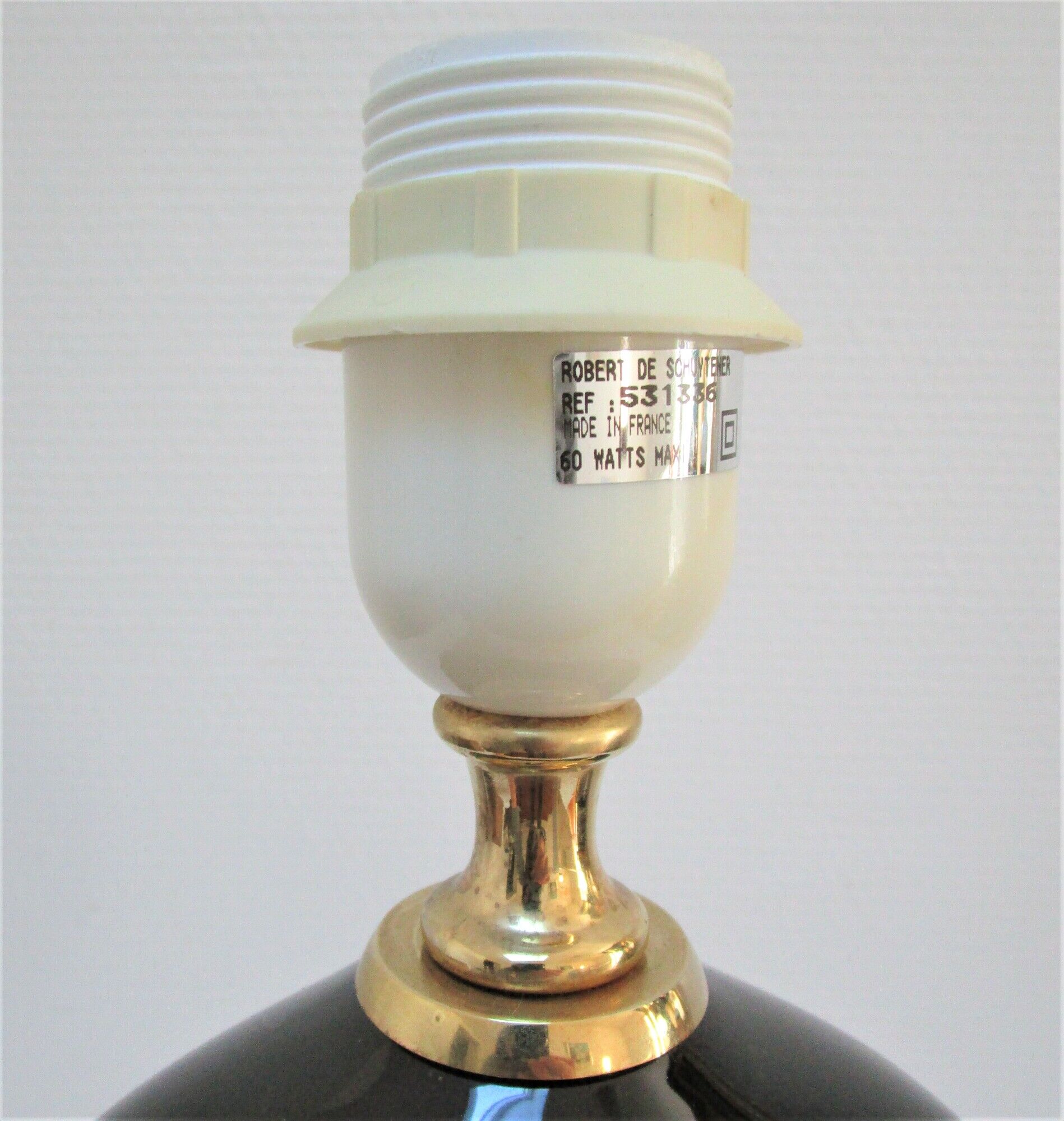 Black ceramic lamp foot robert de schuytener 90s