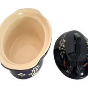 Blue terrine in handcrafted pottery from Alsace, hand-painted.
