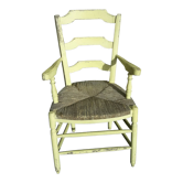 Fauteuil paillé normand ancien