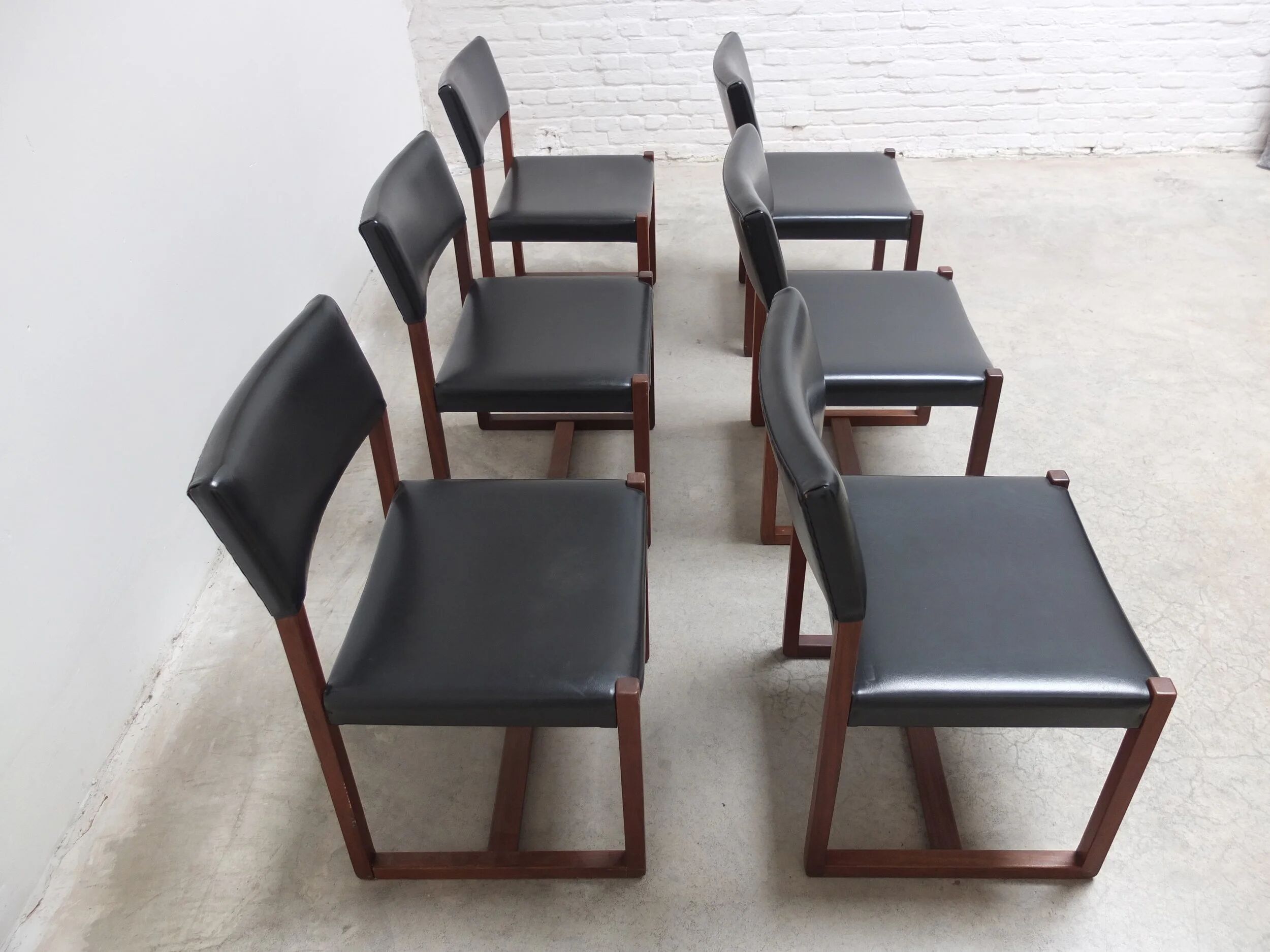 Ensemble de 6 chaises 'A3' par Alfred Hendrickx pour Belform, années 1960.