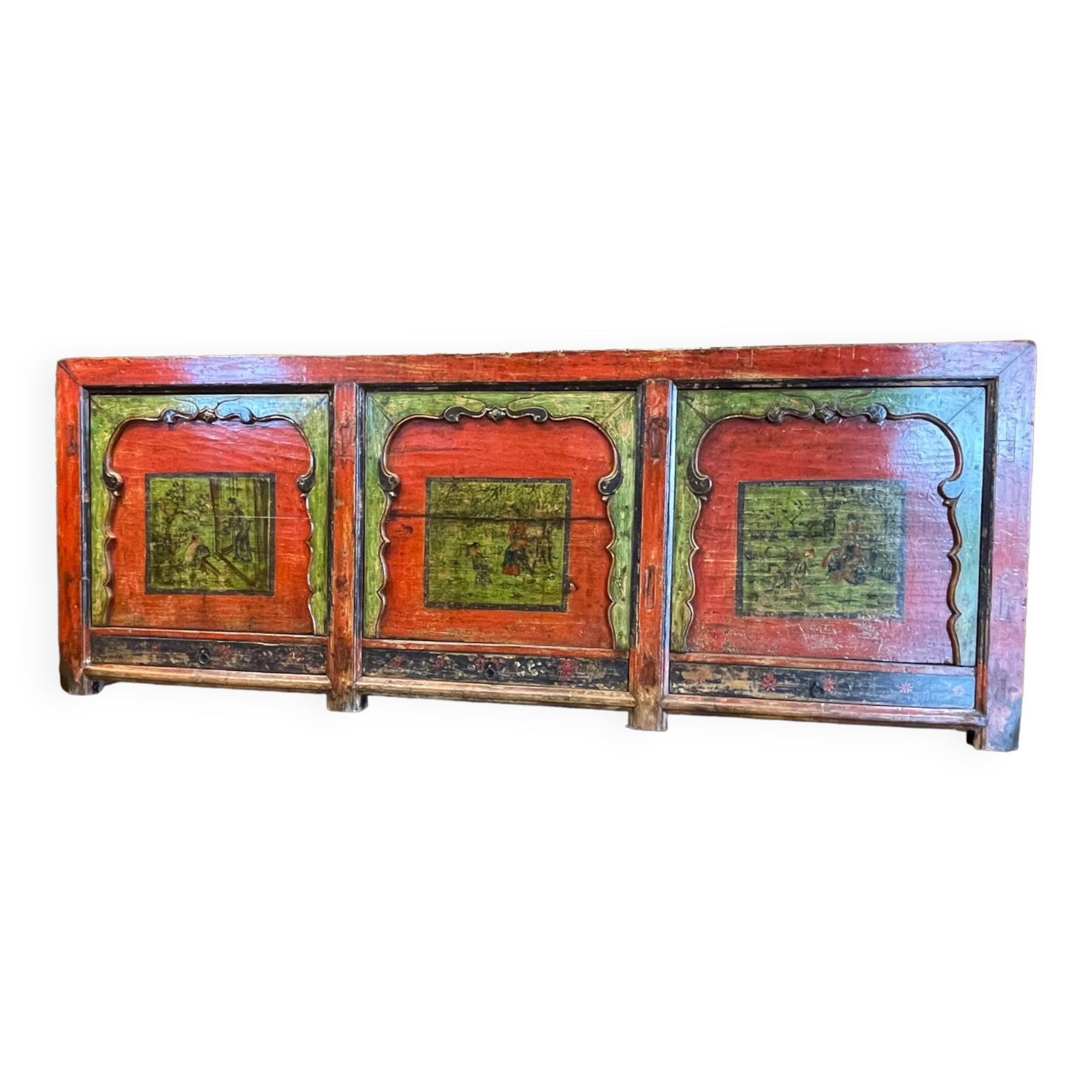 Antique Chinese sideboard 3 doors + 3 drawers