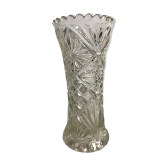 Ancien vase en verre moulé