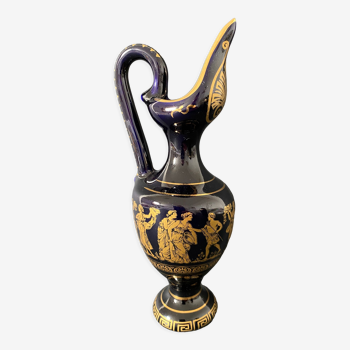 Handmade Greek porcelain pitcher 24 K gold