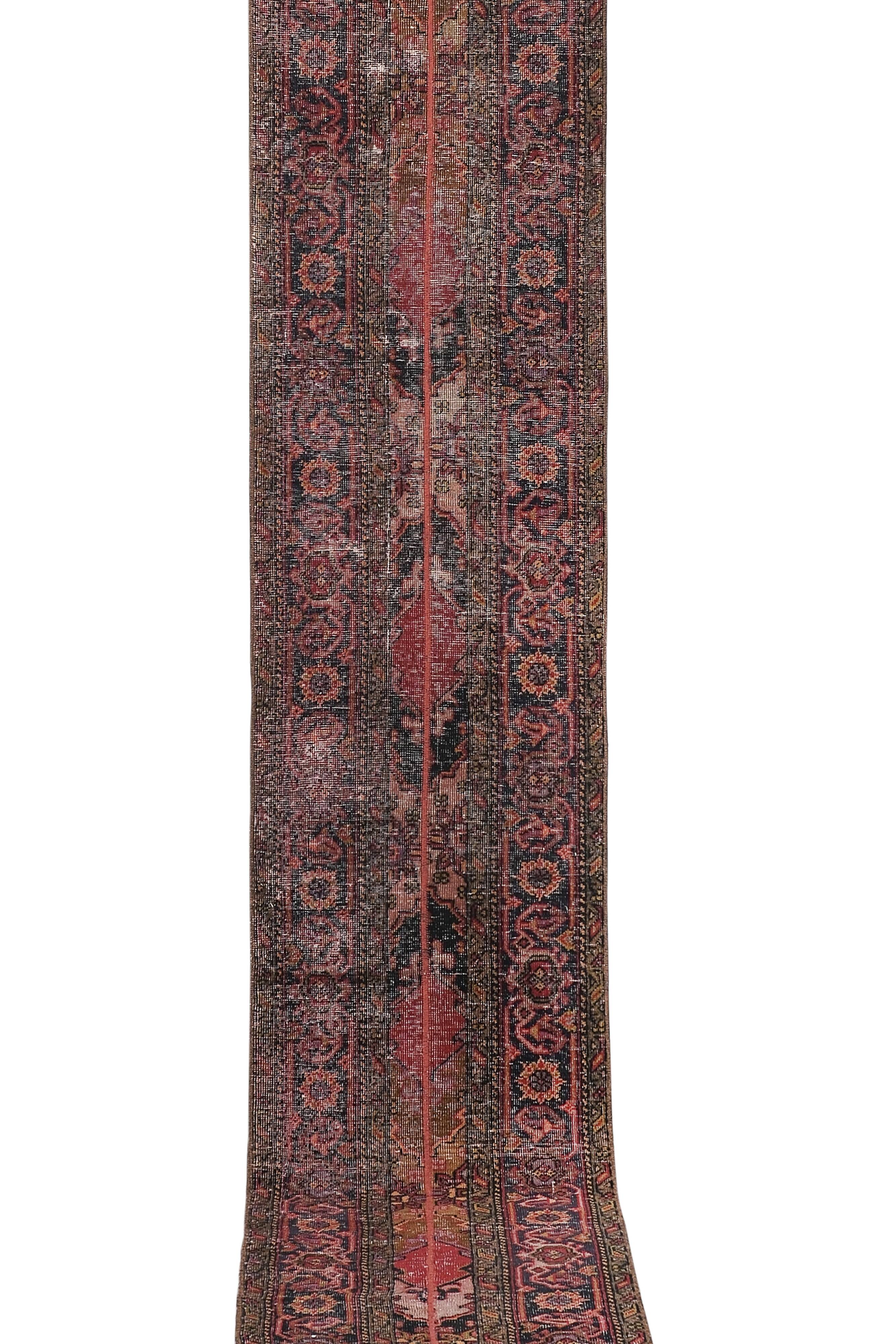 Vintage Turkish Oushak Handwoven Rug 65x407 cm