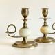 BOUGEOIRS Vintage Onyx Marble and Brass
