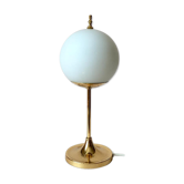 Vintage german brass and opaline glass table lamp