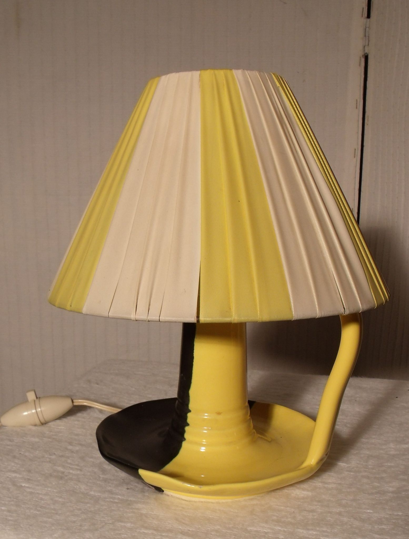 Petite lampe bougeoir vintage ceramique signée Vallauris