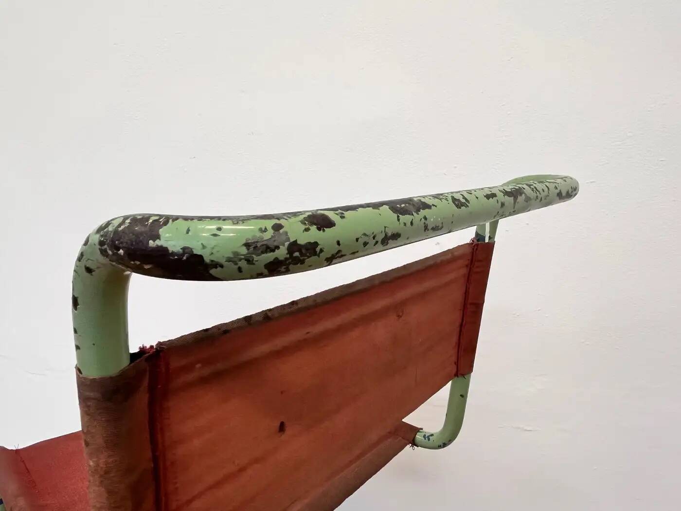 Rare Bauhaus Mart Stam tubular chair by Thonet / original green colour