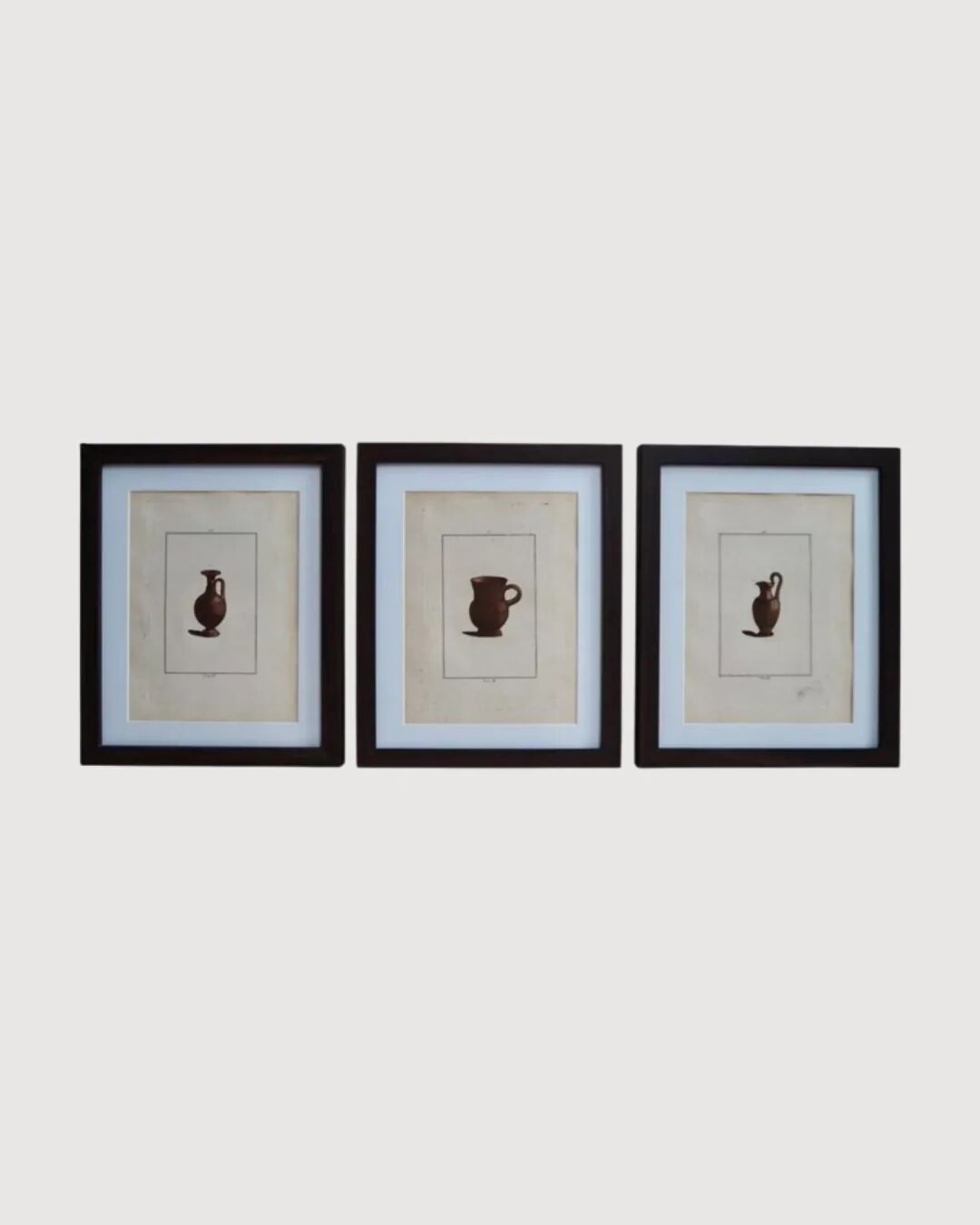 Triptyque de gravures poteries antiques anciennes