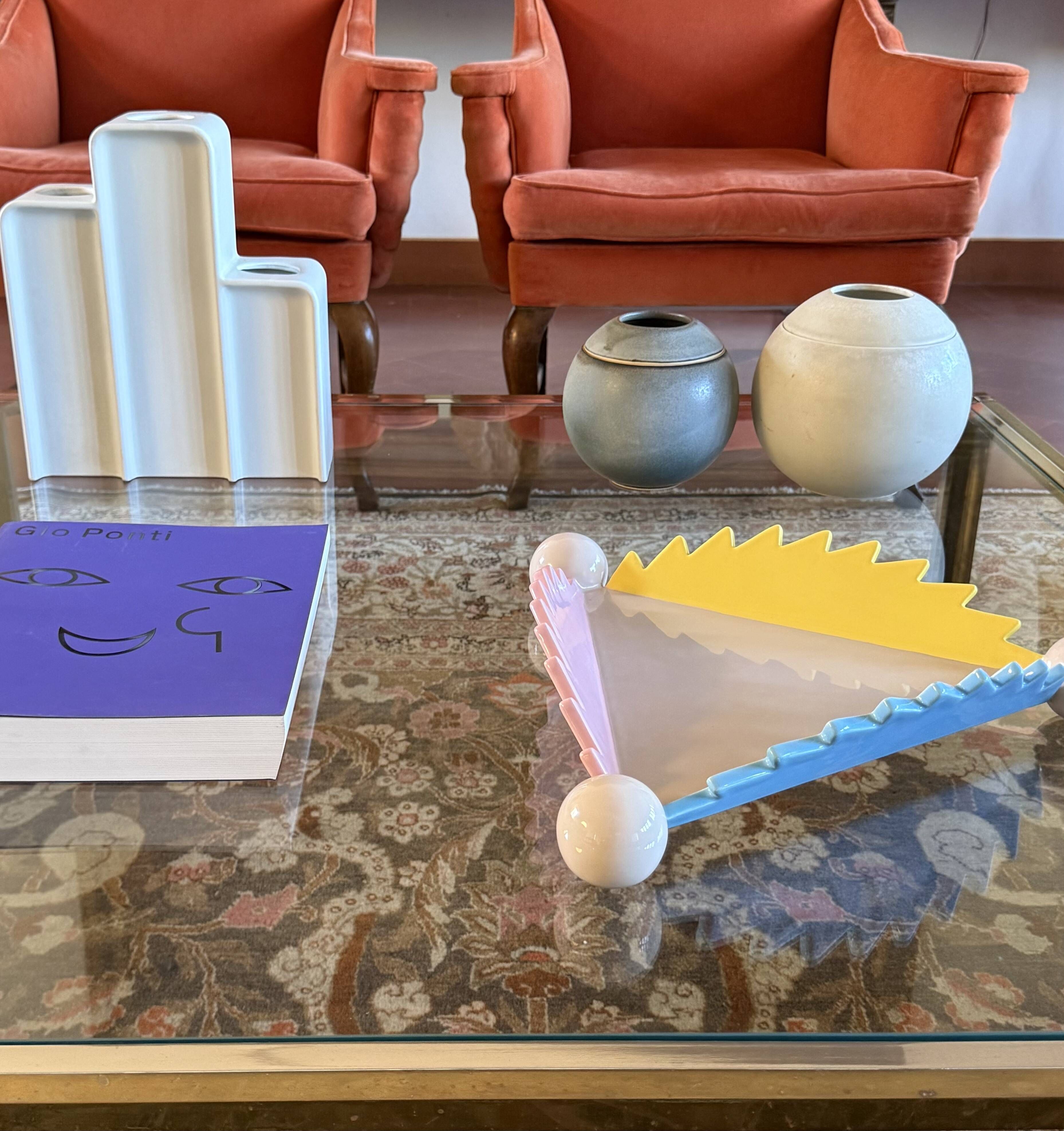 Centre de table postmoderne mod. "Parana" 1ère éd., Masanori Umeda Memphis 1983