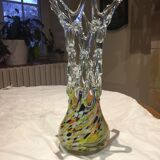 Openwork blown glass vase