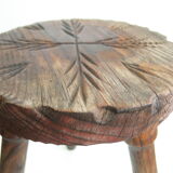 Carved wooden stool