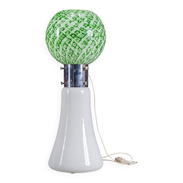 Lampe de sol Murano en verre pailleté vert attribuée à Mazzega, années 1960