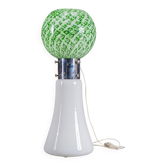 Lampe de sol Murano en verre pailleté vert attribuée à Mazzega, années 1960