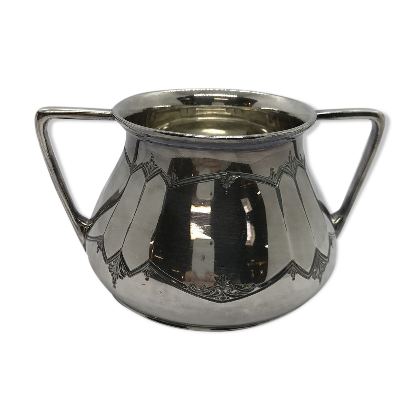 Silver metal sugar pot (A7)