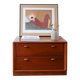 Small piece of furniture with 2 drawers in teak, bedside table or end table.