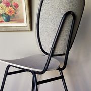 Speckled skaï chair and feet black metal tubes 50s