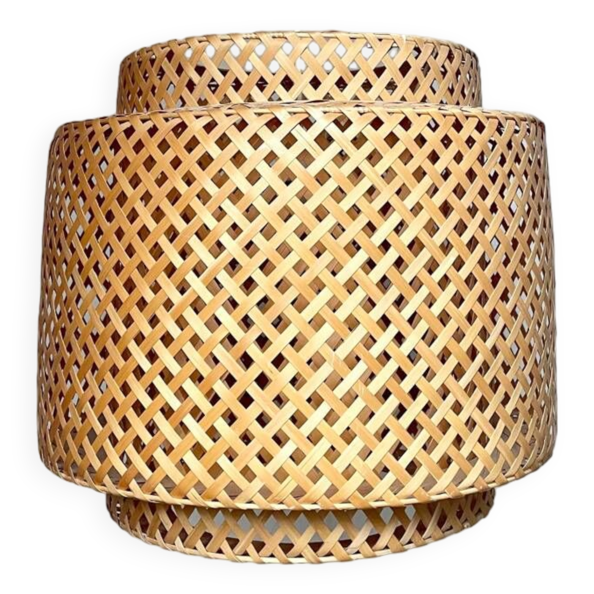 Suspension en bambou naturel tressé
