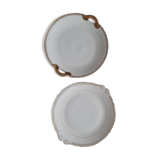 Pair of porcelain cake dishes