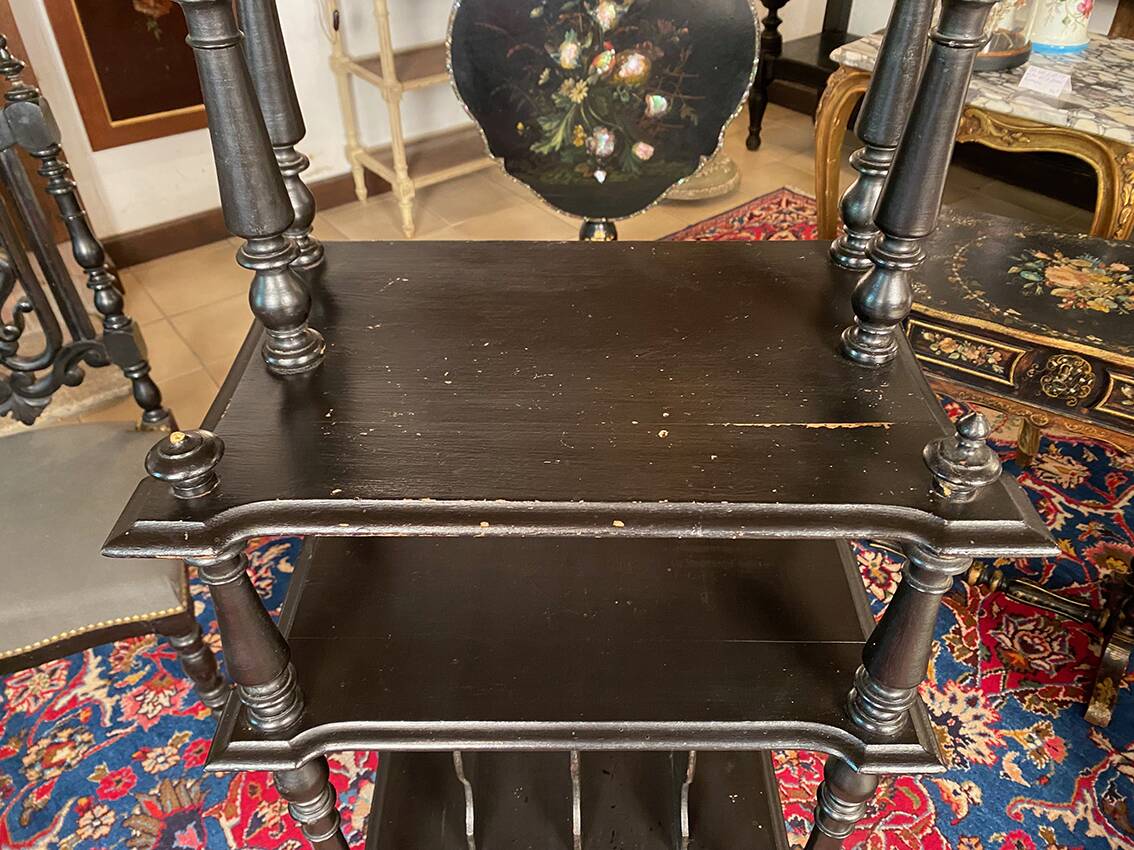 Napoleon III music or sheet music cabinet in blackened wood