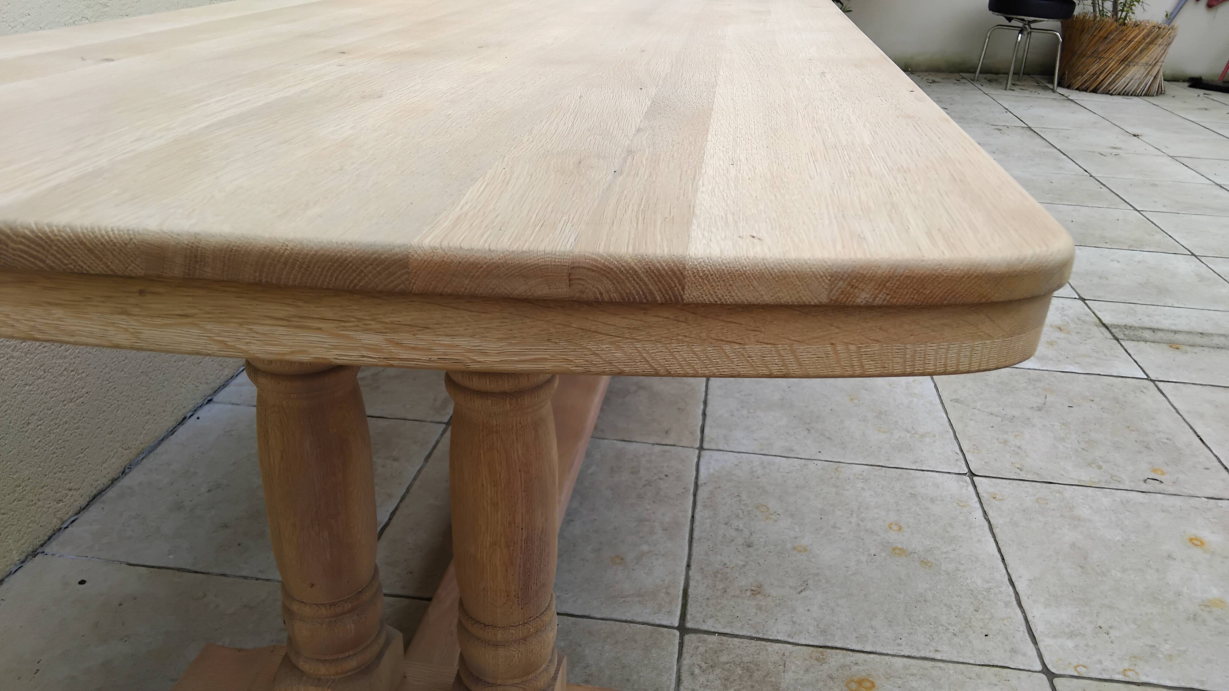 Grande table ancienne ferme monastère sablé vintage chêne massif