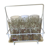 Set of 6 glasses with tray