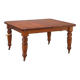Antique extendable mahogany table with a crank mechanism, United Kingdom.