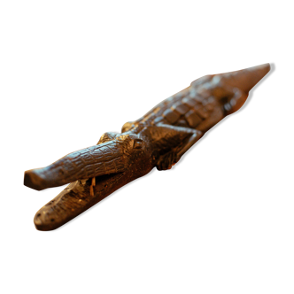 Crocodile sculpture in ebony early twentieth century