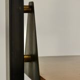 Bibliothèque modulaire autoportante en teck et acier de style italien moderne du milieu du siècle,