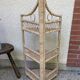 Vintage rattan corner shelf