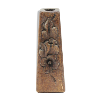 Vase bois sculpté vintage