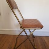 Chaise pliante lafuma vintage en cuir