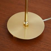 Lampe de table en laiton avec abat-jour plissé, années 1950