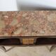 Vintage wooden and marble console table – classic style curved legs, 1950s