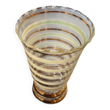Vintage vase with green and gold trim.