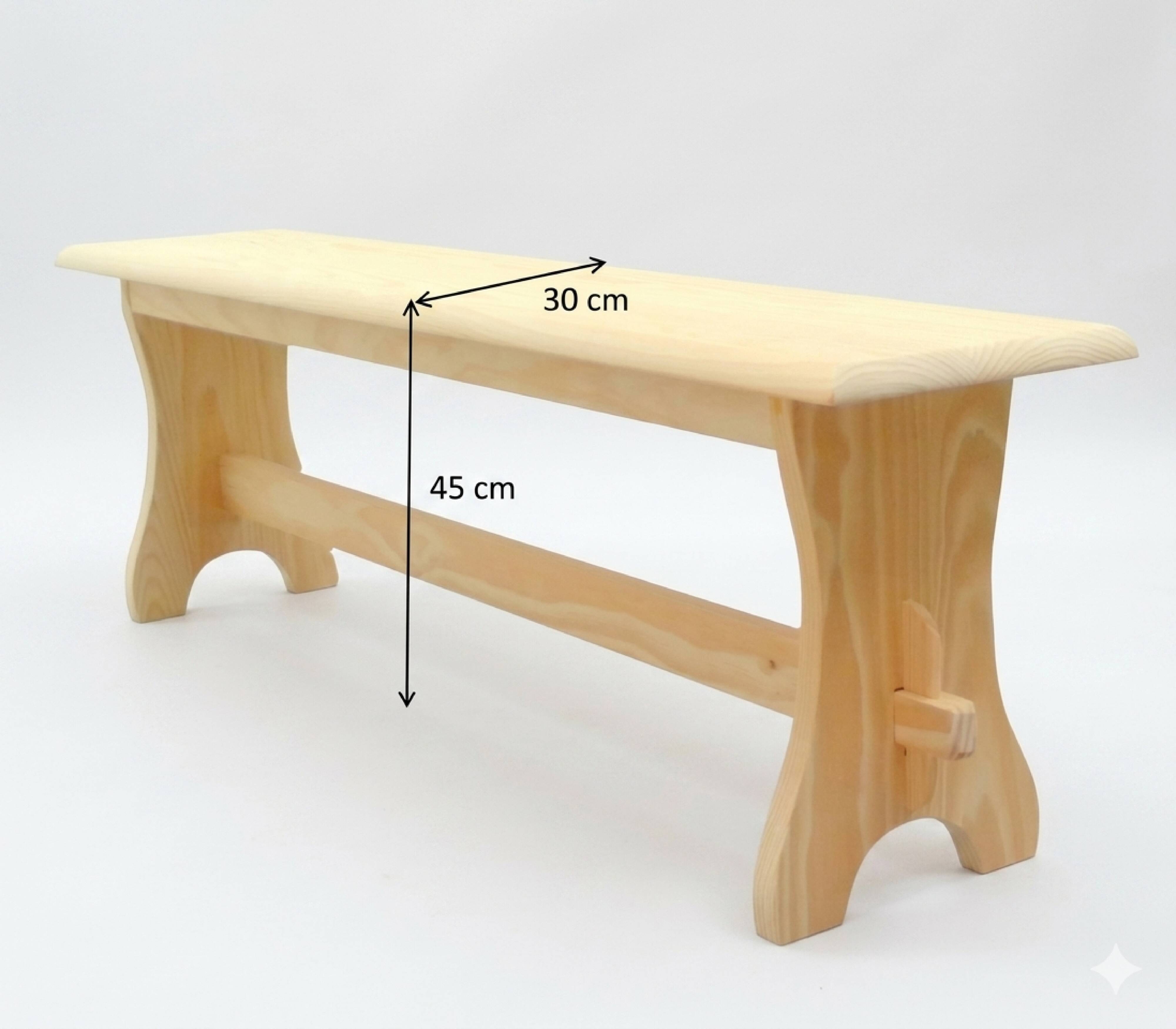 Banc de table de style rustique monastère en pin massif brut