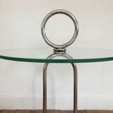 End table modernist handle