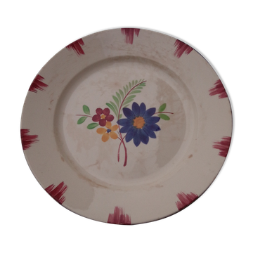 Plat en faïence de sarreguemines modèle curange au  diam 31 cm