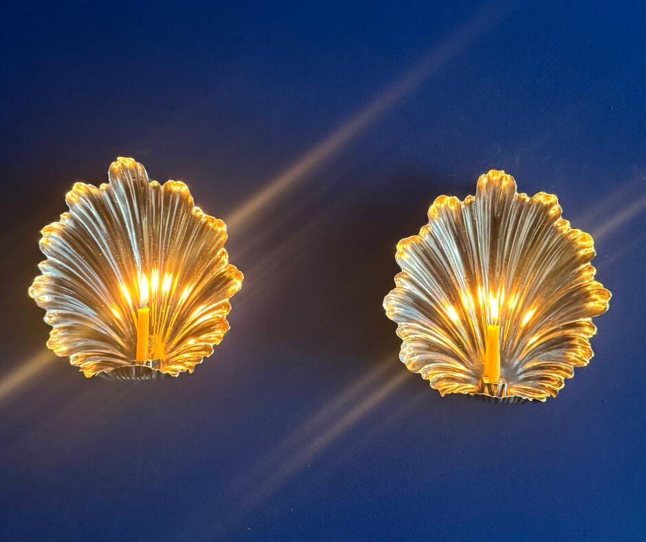 Paire d’appliques argentées, coquille Rococo, Angleterre 1879