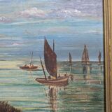 Old oil painting on canvas from the 19th/20th century.