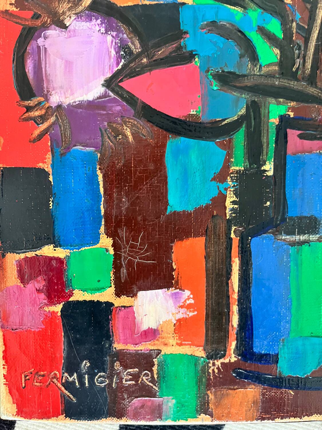 Colorful oil painting by Fermigier