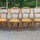 Set of 4 Louis-Philippe medallion chairs in wood with caned seats, 1970s.