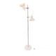 Chrome and white metal floor lamp, circa 1970.