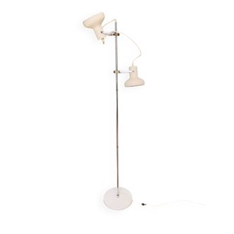 White floor lamp in chrome metal – circa 1970