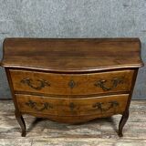 Commode sauteuse style Louis XV en bois massif vers 1880