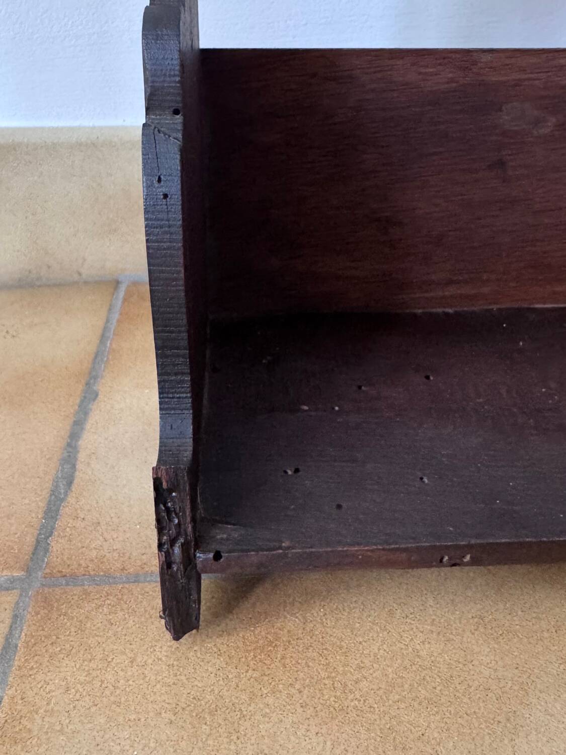 Antique wooden wall shelf